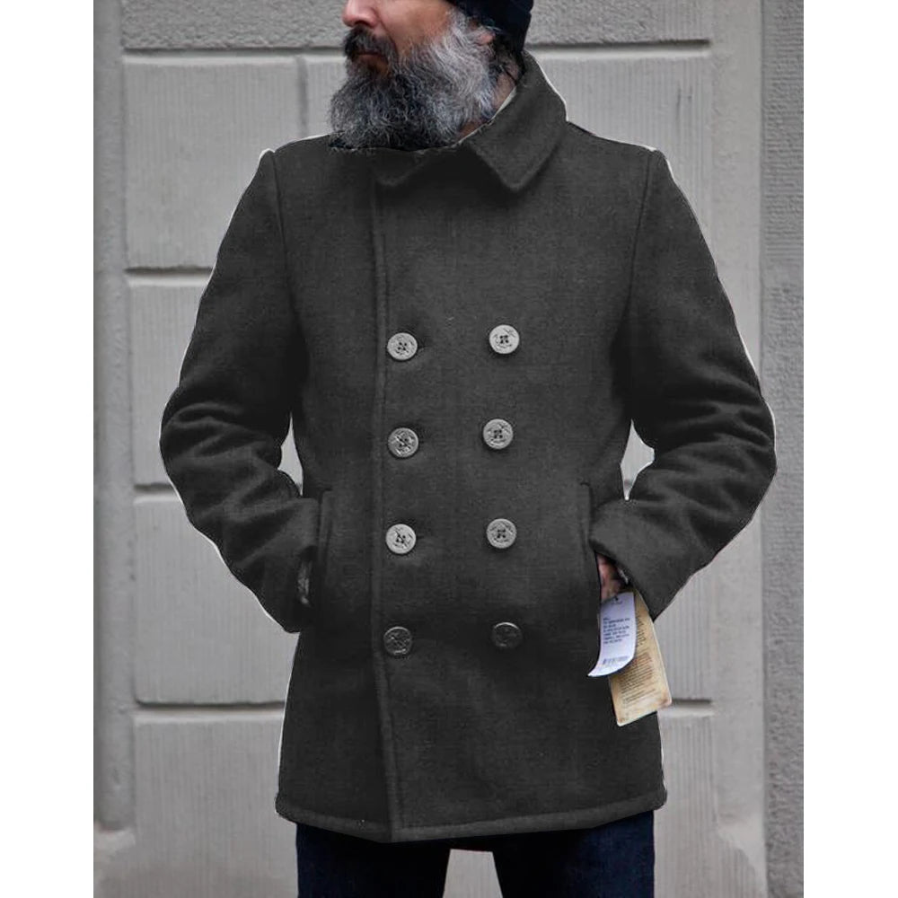 Man Jackets for Men  Autumn and Winter Woolen High-quality Hot-selling Jacket Business Casual Double-breasted Jacket Clothes