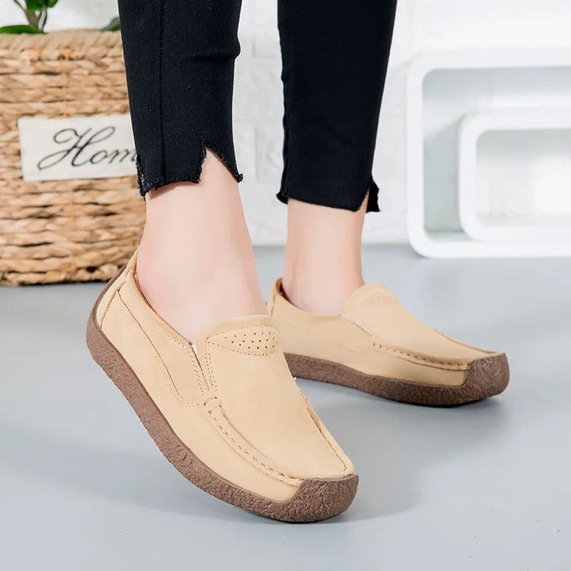 Spring Autumn Women Shoes Big Size Flats Women Suede Loafers Soft Comfortable Women Casual Shoes Slip On Moccasins Shoes Female