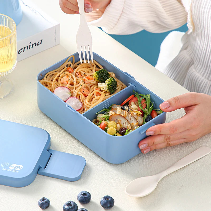 Picnic Lunch Box Bamboo Fiber 3in1 Double Layer Microwavable Bento Box Food Storage Containers school Child Lunch Boxes for Kids