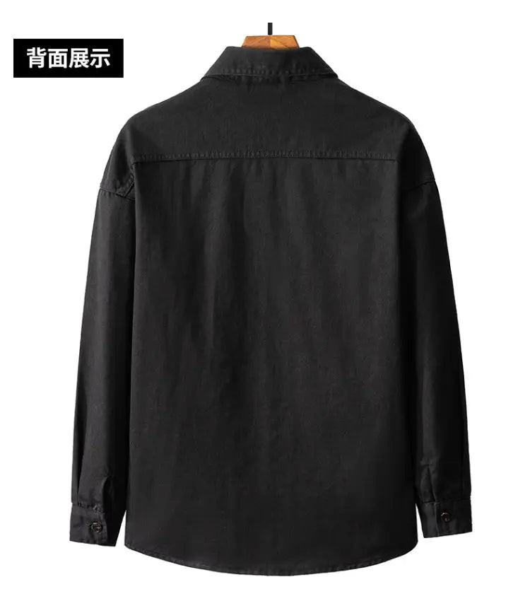Oversized Men's Long Sleeve 100% Cotton Shirts Male Tops Big Size Fashion Casual Jacket Loose Fit Spring Outwear Plus Large 7XL