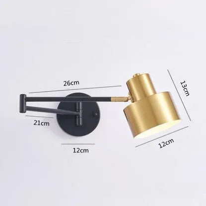 Modern Indoor Touch Sensor Wall Lights Adjustable Swing Long Arm LED Wall Lamps Internal Bedside Lighting Decor Sconce Lights