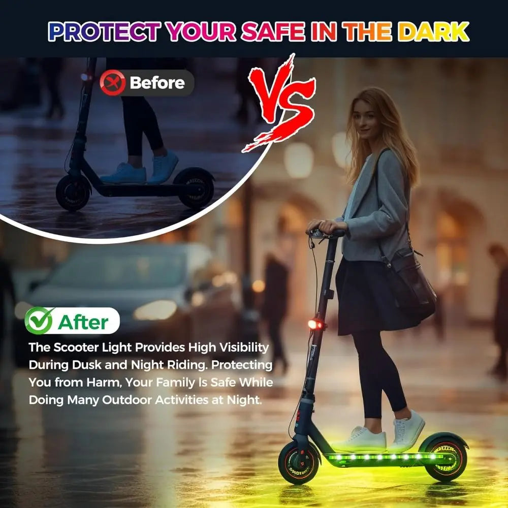 Creative Battery Powered Scooter LED Lights Dream Color DIY Bicycle Ambient Light Multi-Color Underglow Lights Night Riding