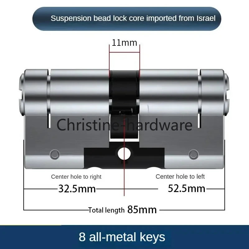 65-130MM High Quality European Standard Lock Cylinder,Super C-Level Anti-Theft Door Lock Cylinder,Household Copper Lock 8 Keys