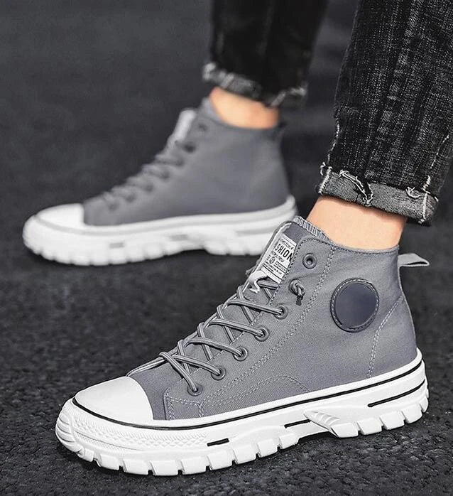 Men's High Top Sneakers 2025 New Canvas Shoes Fashion Male High Top Casual Skateboarding Vulcanized Shoes Brand Comfort Sneakers