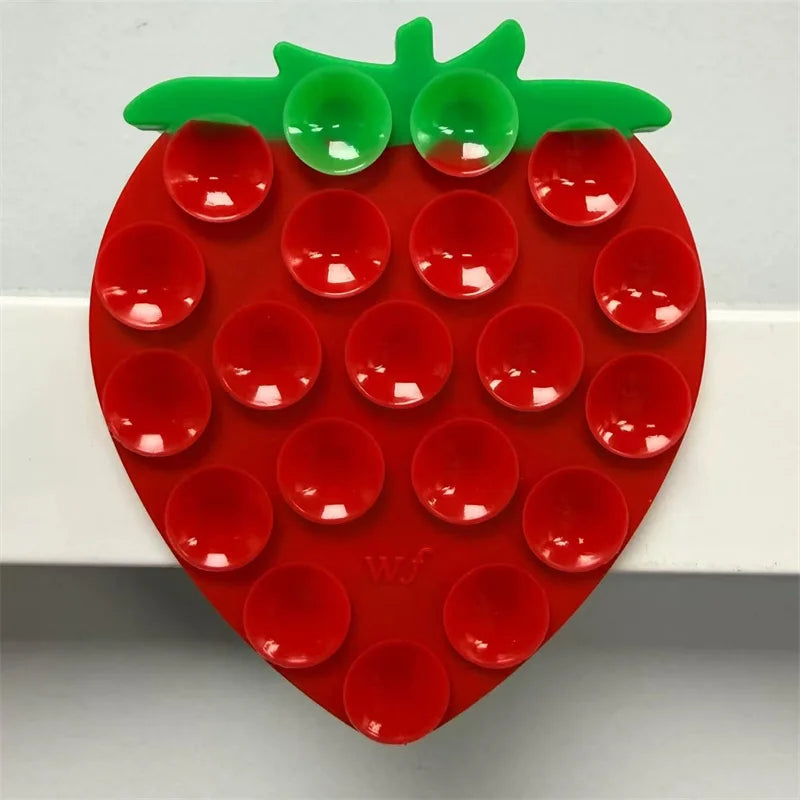 Wildflower Strawberry star Pink Love Heart Silicone Suction Multifunctional Suction Cup Stand Anti-Slip wf Mount Back Sticker﻿﻿