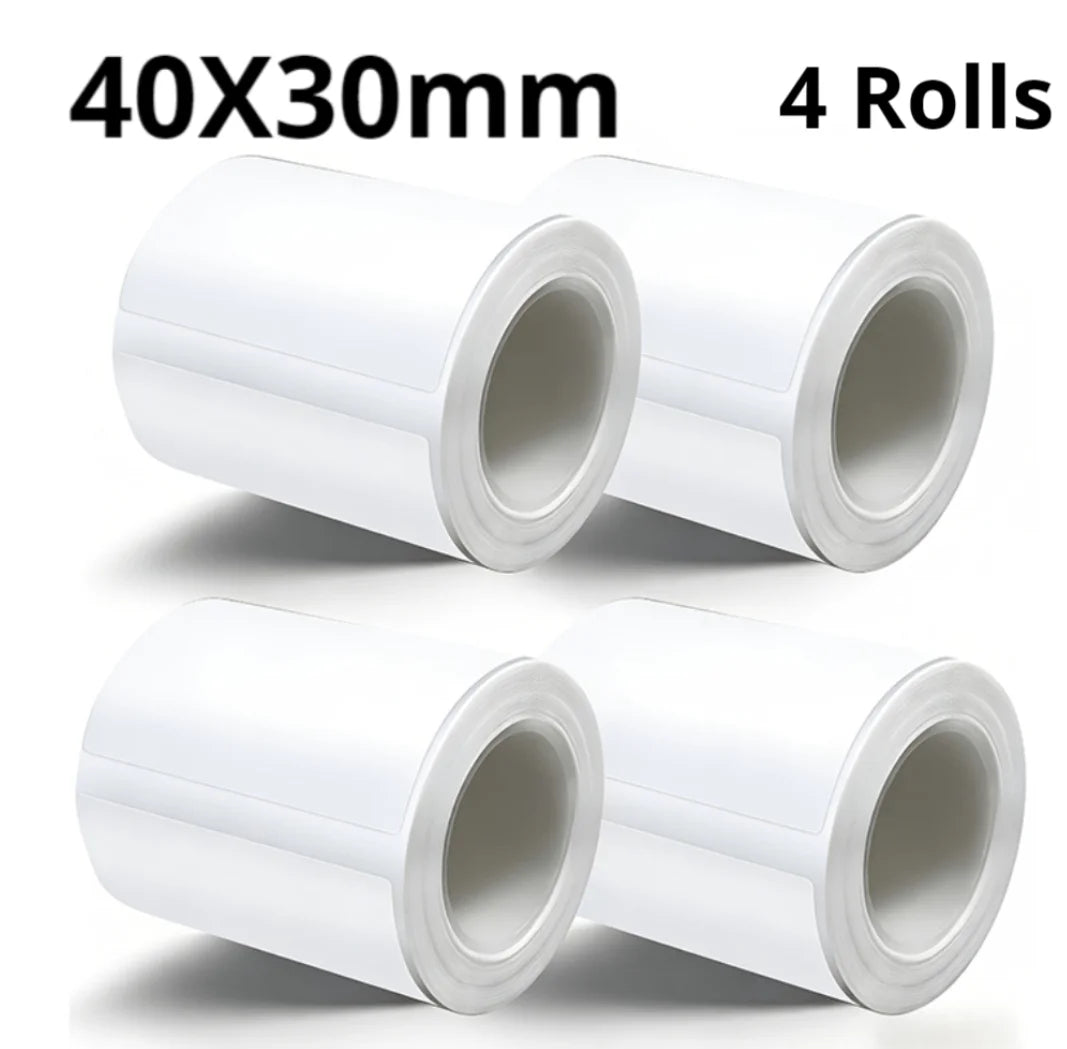 Multi-purpose Thermal Label Tape,Glossy Coating Oil & Scratch Resistant White Sticker Labels Compatible withVariousLabelPrinters