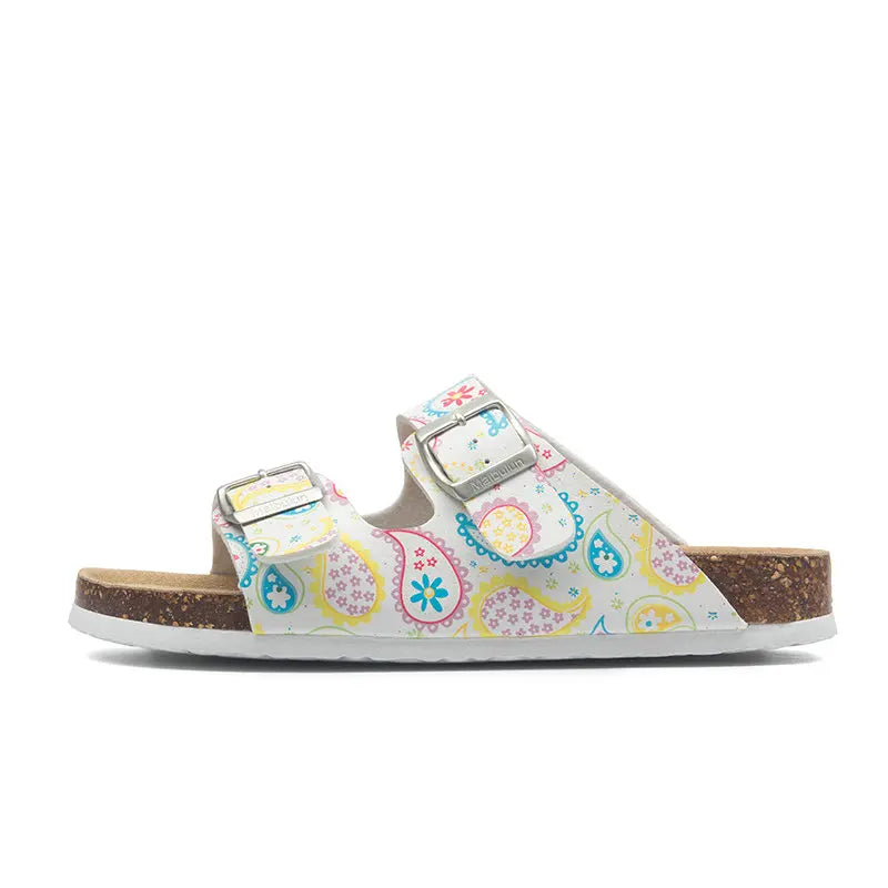Hot Sales 2019 Summer Beach Cork Slippers Sandals Casual Double Buckle Clogs Sandalias Women men Slip on Flip Flops Flats Shoes