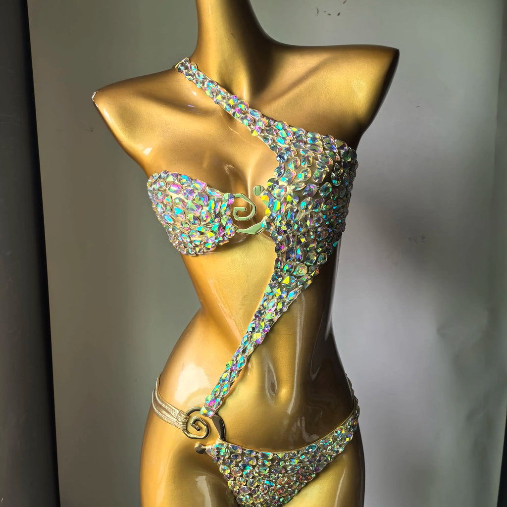 2025 newest fashion swimsuit bar bikinidiamond bikini crystal bar bikini  swimsuit handmade bar bikini diamond bikini swimsuit