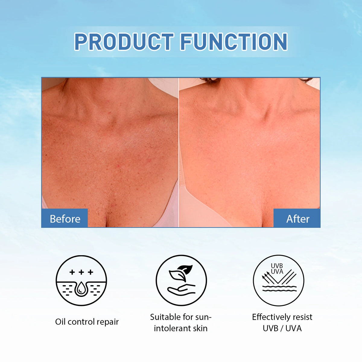 SPF50+ Facial&Body Sunscreen Oil Contr ol Brightening UV Protection Face Cream Lightweight Moisturizing Non Greasy Face Lotion