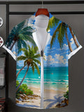 Men's Shirt Hawaiian Shirts For Man Summer New Beach Vacation Short Sleeve Top Casual Men's Blouse Coconut Tree Men Clothing