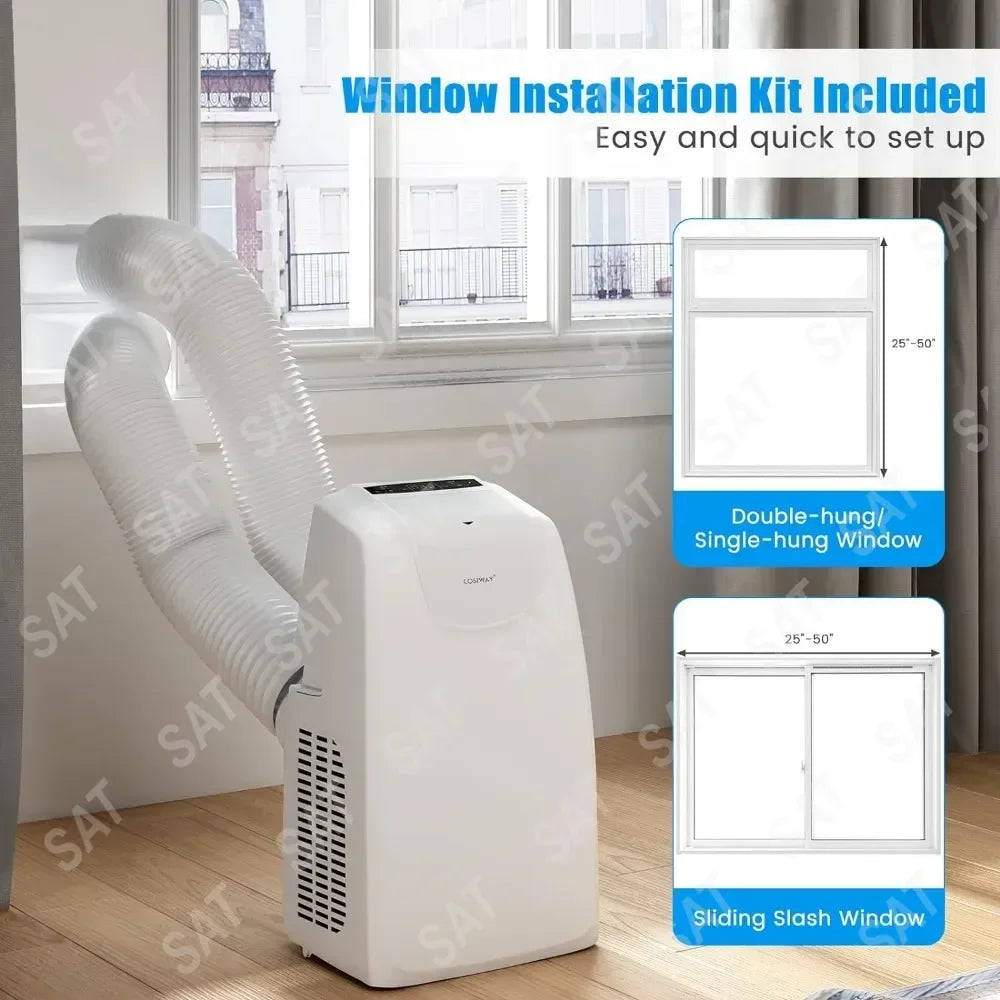2026=Portable Air Conditioner, With Dual Hose, Remote Control. With Dehumidifier, Fan, Sleep Mode, Window Installation Kit