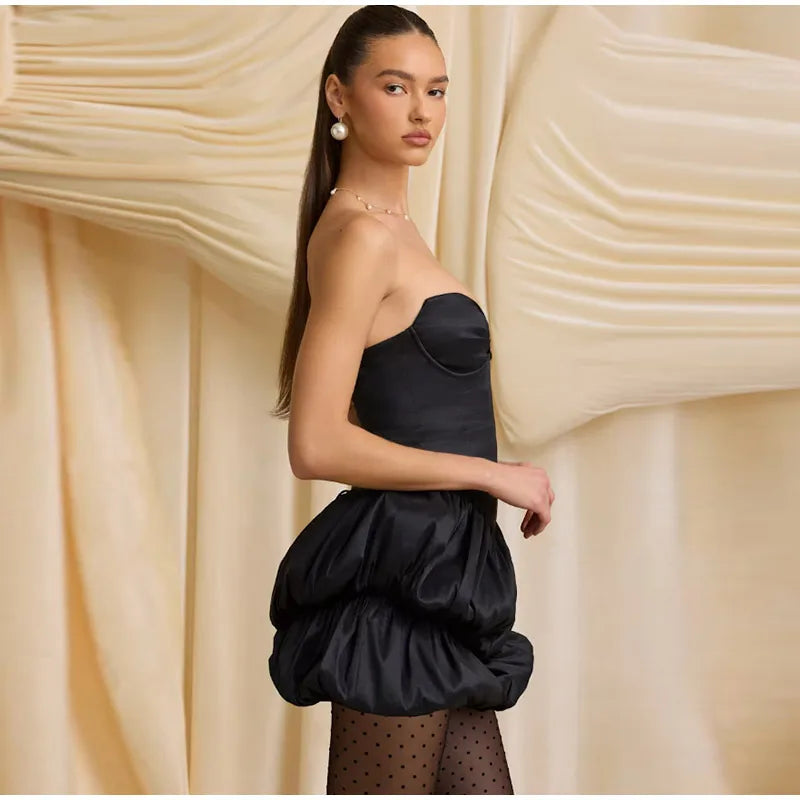3D Flower Strapless Dresses Women Sexy Backless Sleeveless Tube Mini Dress 2026 Summer New Lady Elegant Bandage A-line Vestidos