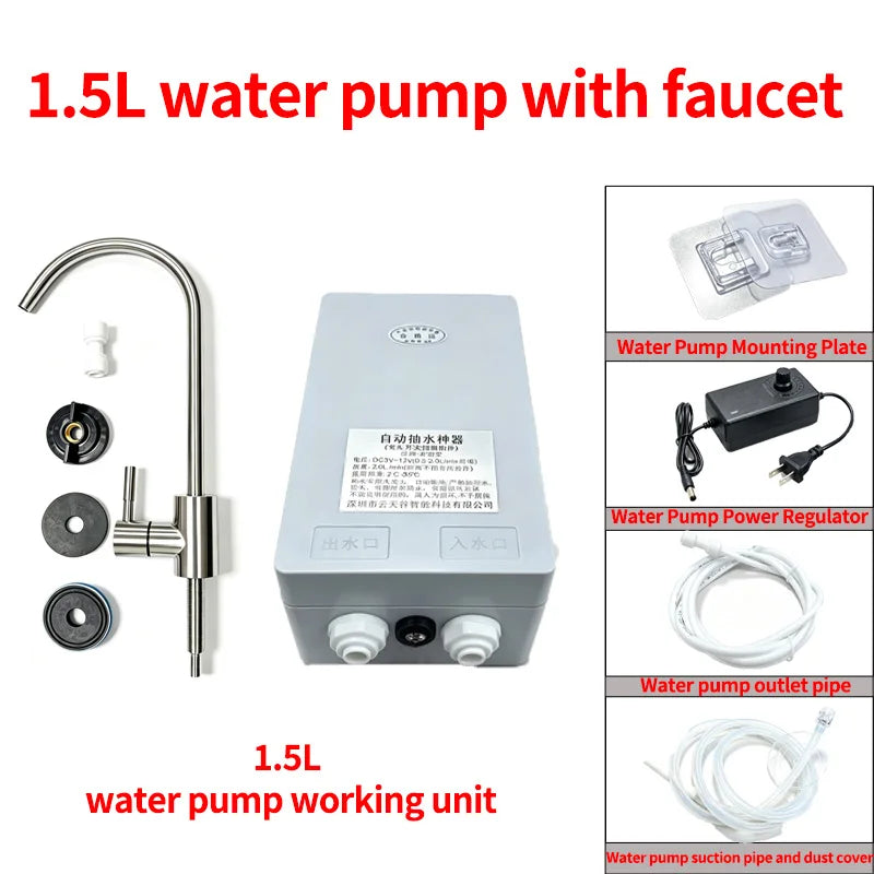 12V Electric Water Pump Automatic Suction Pump Faucet Outdoor Camping RV Kitchen 1.5-2.5 L/min