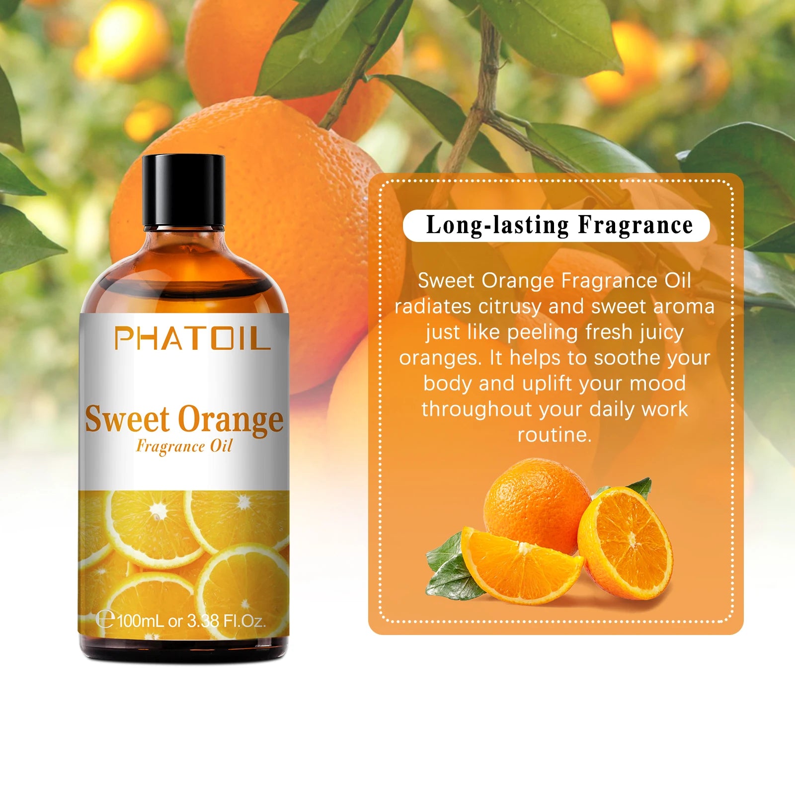 PHATOIL 100ml Fruit Series Fragrance Oils with Glass Dropper Coconut & Vanilla Strawberry Mango Cherry Aroma Oil For Diffuser