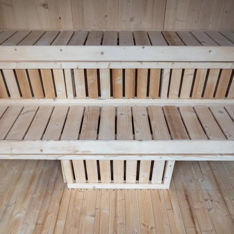 Customized Premium Large Cedar Wood Outdoor Family Spa Sauna, Wet & Dry Type with Panoramic Glass & Lighting