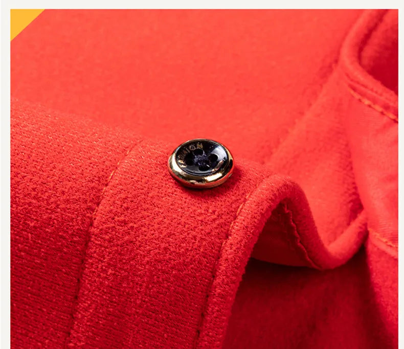 Plus Size 8XL 7XL 6XL Men's Thickene Shirt Long Sleeve Fleece Warm Winter Autumn Casual Soft Print Daily Thermal Male Clothing