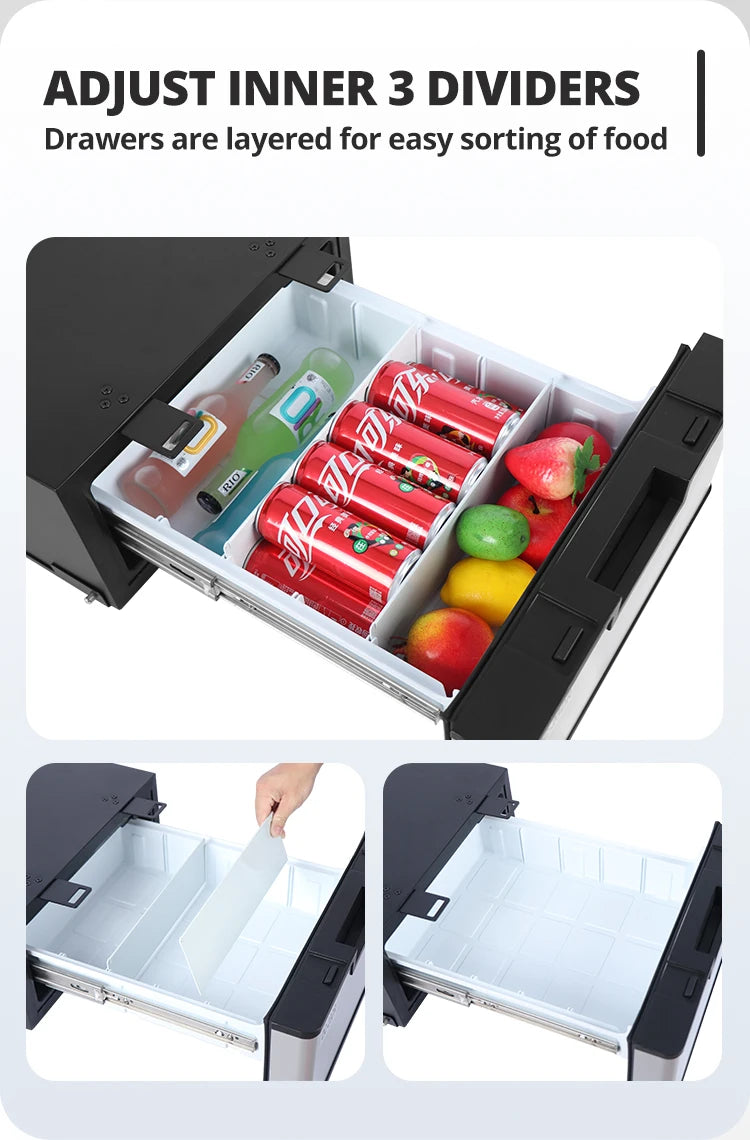 12V 24V New Design Portable Outdoor Using 23L Drawer Car Refrigerator Fridge for Caravan