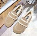 2026 Faux Suede Flats Women Lambswool Loafers Winter Warm Cotton Shoes Ladies Platform Fleeces Mocasines Female Sheep Fur Boots