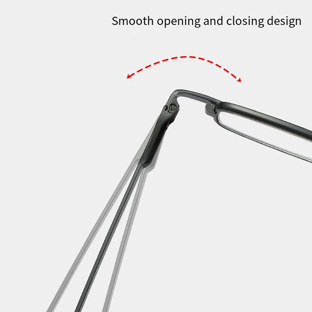 Elegant Reading Glasses Metal Frame Ultra-thin Men Women Reading Glasses Portable Mini Reading Presbyopia Eyeglasses with Box
