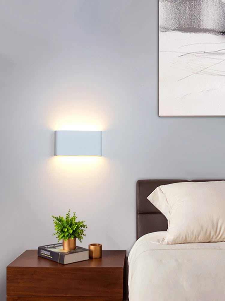 Led Wall Lighting 12W Aluminum Outdoor IP65 Waterproof Modern Indoor Wall Lamp for Bedroom Living Room Porch Garden Light