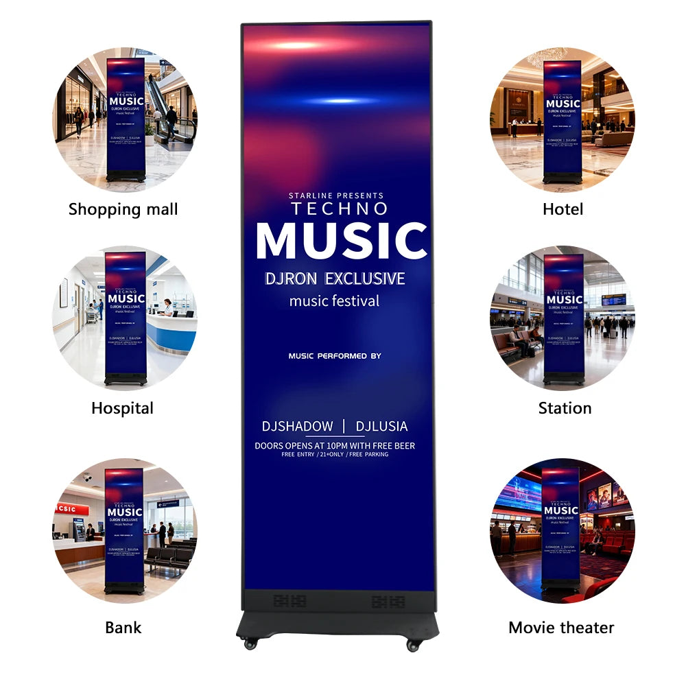 High Visibility Commercial Smart Video Poster Display Foldable Poster Display