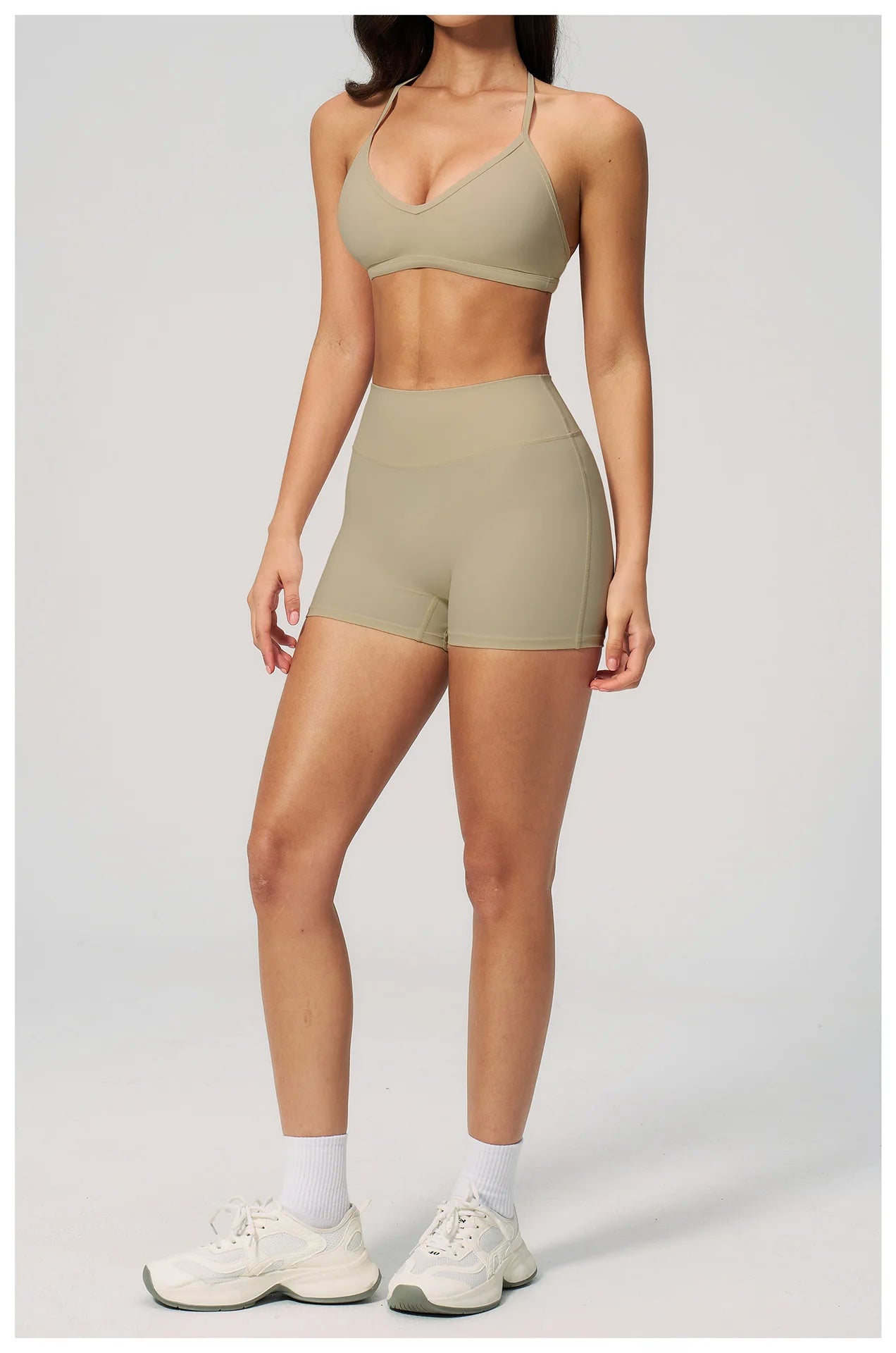 2 Pieces Yoga Set Women Tracksuit Backless Halter Tops High Waist Shorts Gym Suits Fitness Sportswear Workout Sets Athletic Wear