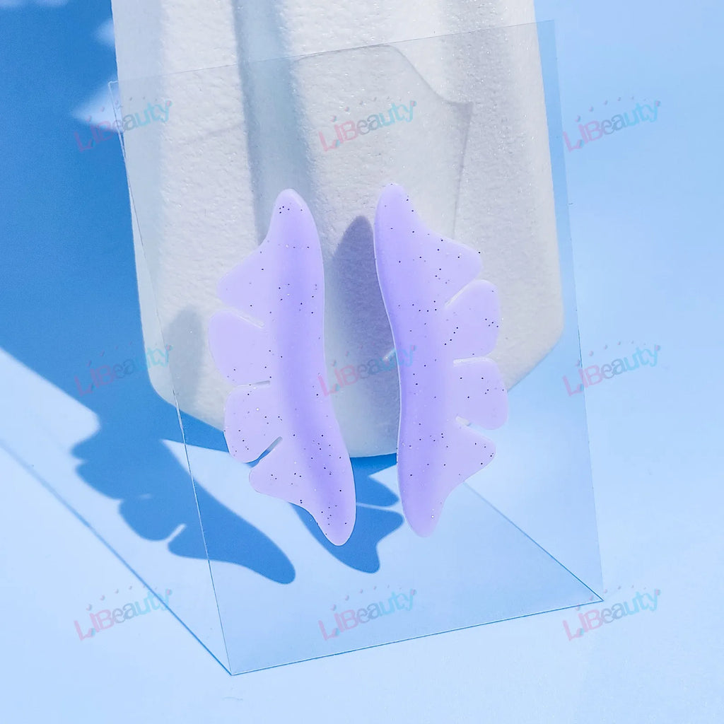 Libeauty 1 Pair Silicone Glitter Butterfly Lash Lift Shield Eyelash Perm Pads Lash Lifting 3D Eyelash Curler Accessories Tool