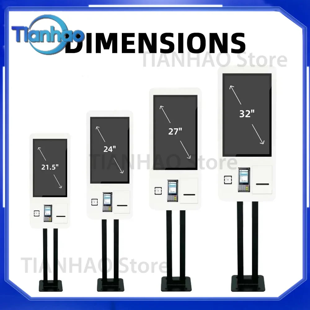 32 Inch Wall Mount Order Kiosk for Fast Food Smart Terminal POS Cash Self Service Kiosk for Ordering Machine