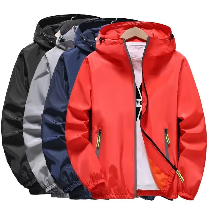 Men Women Teens Camping Hiking Jacket Reflective Windbreaker Spring Autumn Cycling Trekking Sports Coat With Inside Pocket