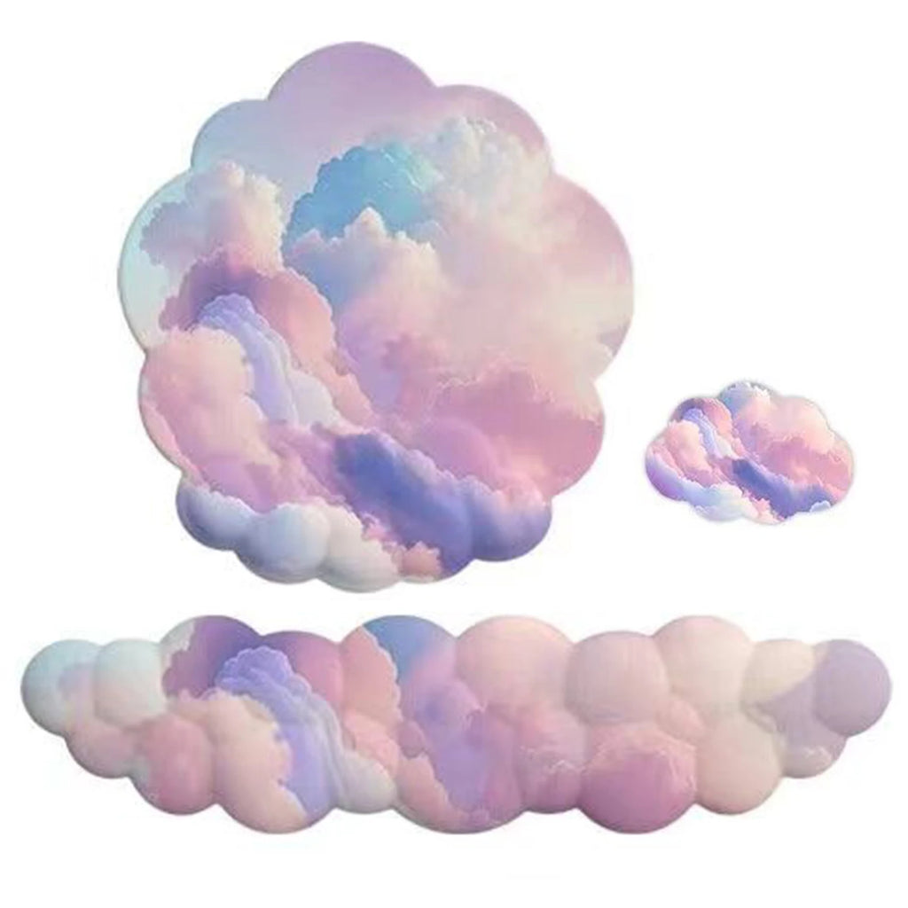 Cloud Gradient Gaming Keyboard Pad Wrist Pad Cloud Wrist Pad Mouse Pad Ergonomic Laika Foam Memory Non-Slip Support Office