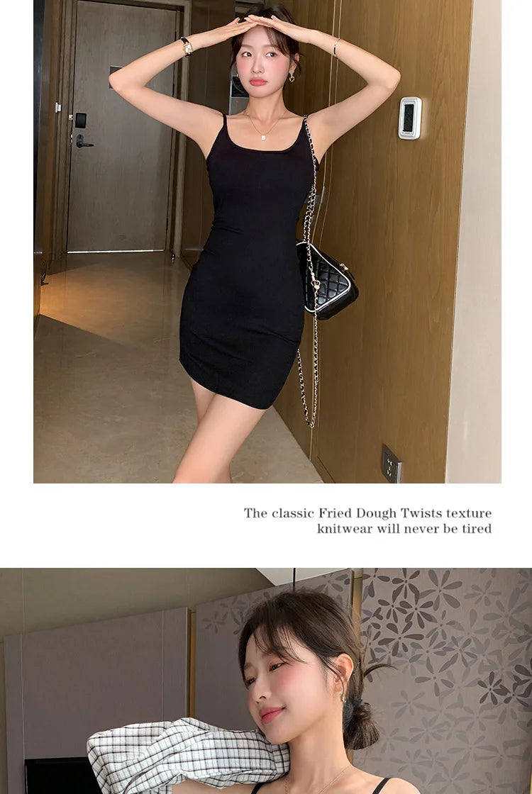 BIVIGAOS Spring Summer Sexy Package Hip Short Camisole Dress Women Elastic Tight Fit Hot Girl Hip Wrap Mini Sleeveless Sundress