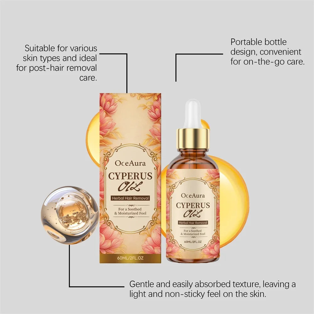 Beauty Cyperus Rotundus Hair Reduction Oil,Soothing Massage,Deep Nourishment ,Smoothing Skin For Women Men All Skin Types