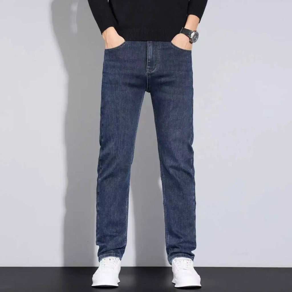 Men's Soft Straight Denim Pants 2024 Autumn Classic Business Black Biker Jeans Overalls Masculino Pantalone Hombre Mannen Homme