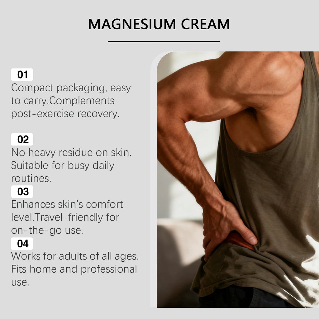 50g Relief Soothing Magnesium Soothing Body Cream Non-Greasy Knees Muscles External Massage Care MSM Arnica Mild Daily Care