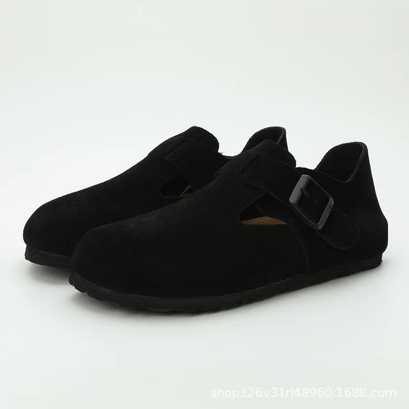 High-quality Vintage Fashion Suede Leather Sandals, Unisex, Spring and Autumn Trendy Premium Slippers