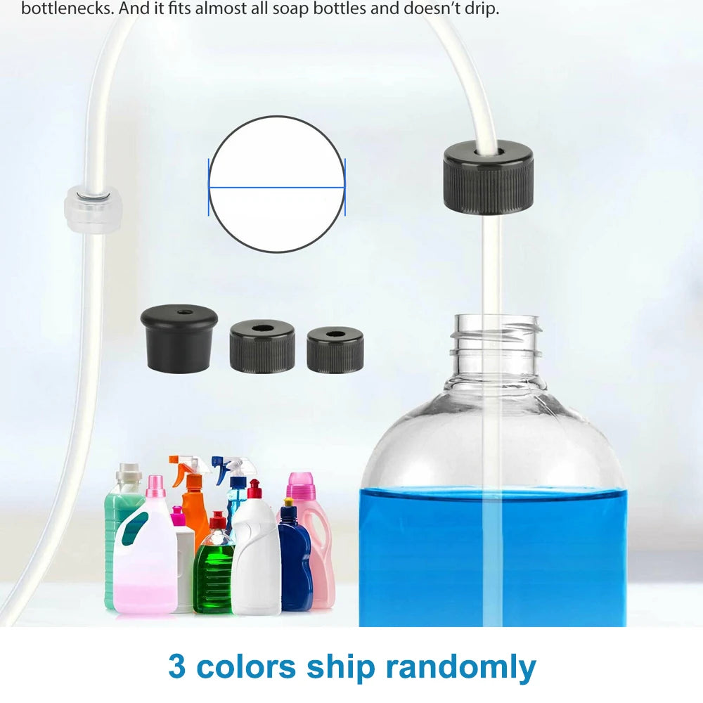 Slim Metal Head Liquid Soap Dispenser Kitchen Sink Bathroom Under Counter Lotion Holder Pump Dish Wash Detergent Silicone Tube