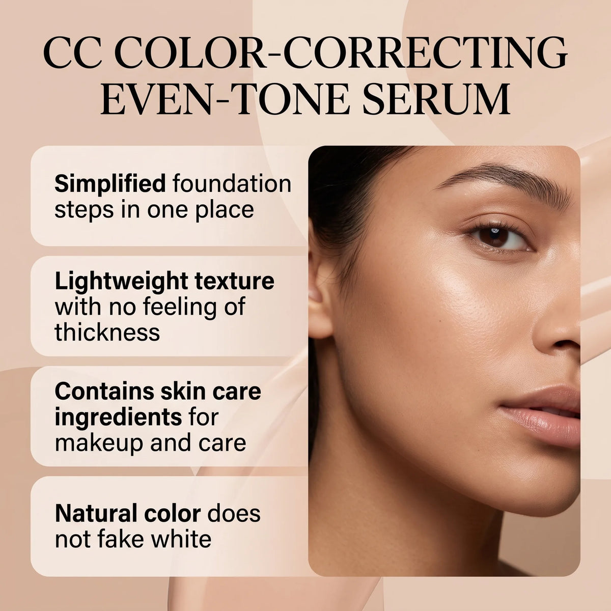 CC Cream Foundation Full Coverage Color Changing Invisible Pores Adapt Dark Skin Tone Makeup Cosmetics Korean Foundation Sticks