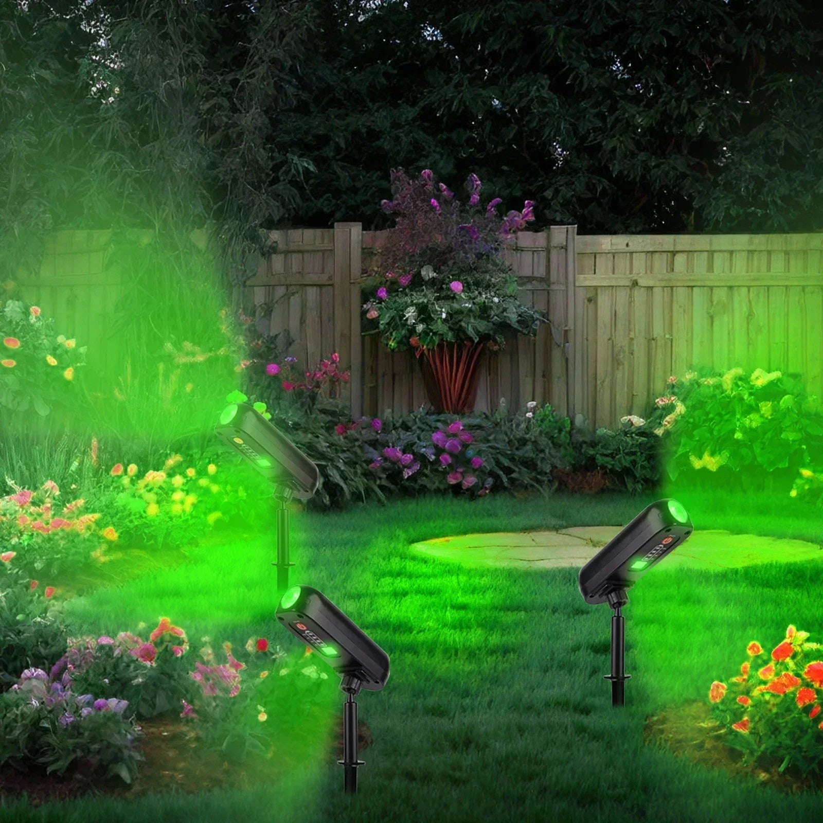 LED Solar Outdoor Courtyard Spotlights Waterproof Garden Decoration Atmosphere Lights 2modes of Tree Garden Channel Lighting