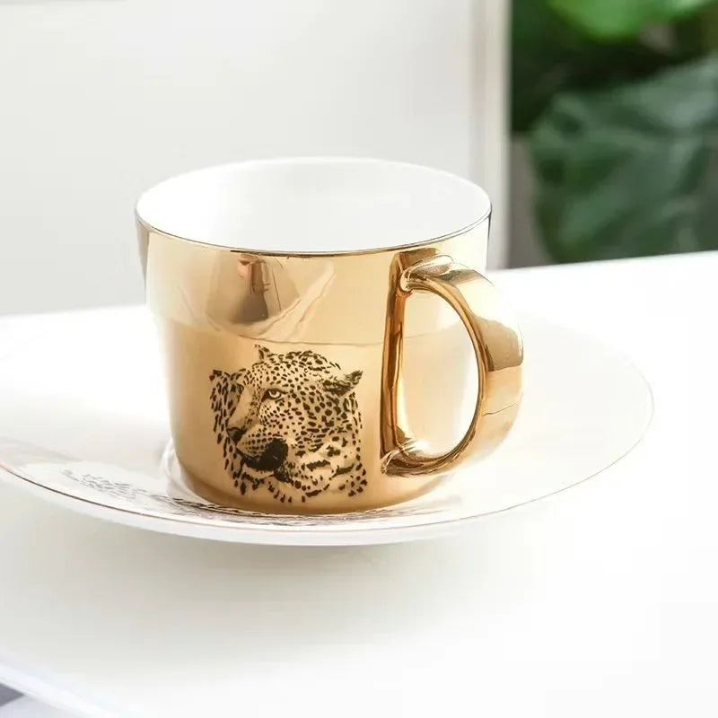 New Dynamic Mirror Reflection Cup Mug 250~300ml Home Drinkware Creative Ceramic Anamorphic Cup Coffee Tea Set Interesting Gift
