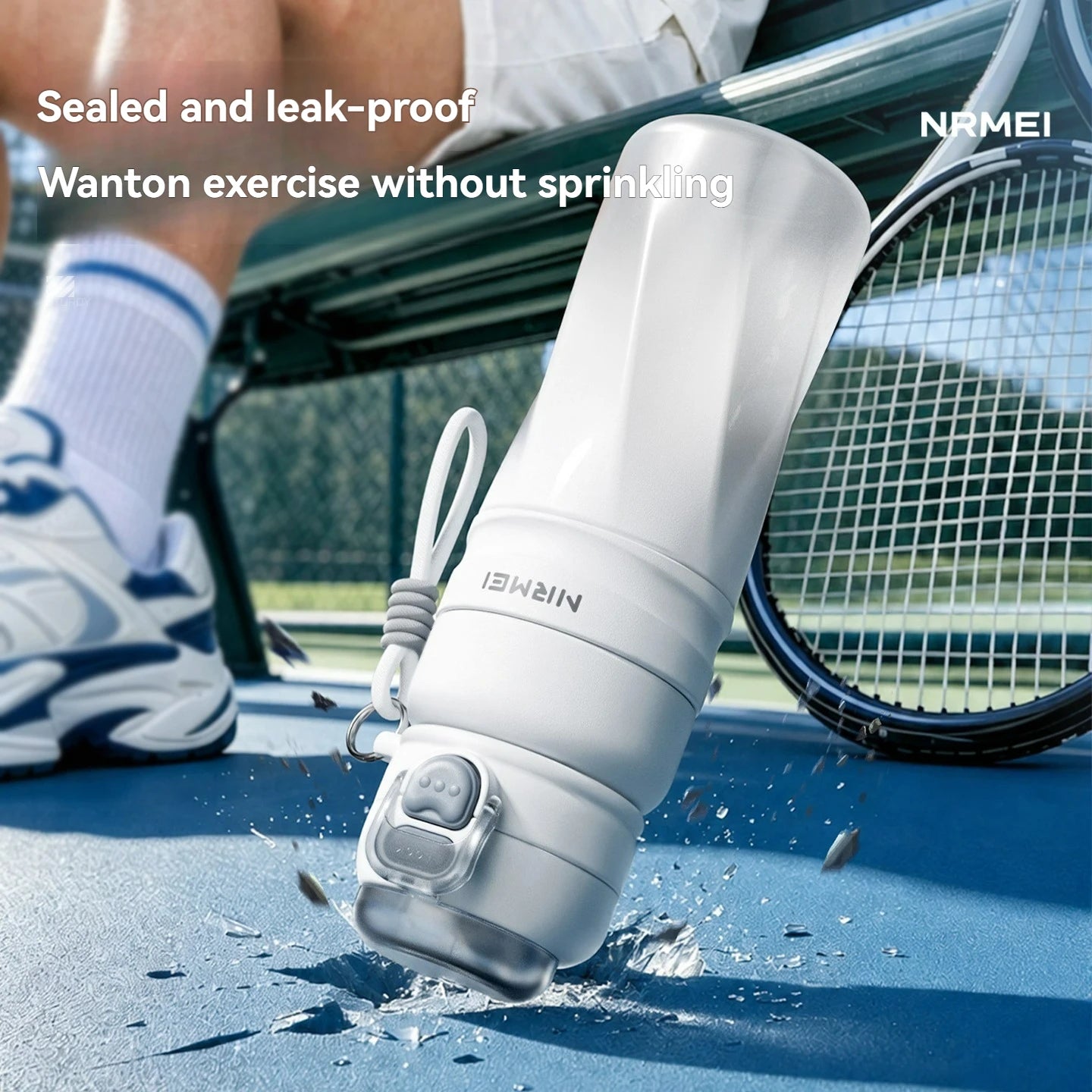 Large Capacity Spray Water Bottle Sports Gym Plastic Cup Portable Summer Drinking Scale Creative Student Gift Outdoor