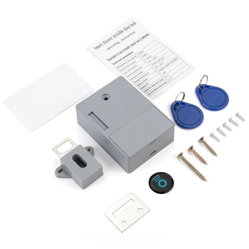 T3 Smart Door Lock Invisible RFID Free Opening IC Card Sensor Cabinet Lock Wardrobe Shoe Cabinet Drawer Furniture Door Locks