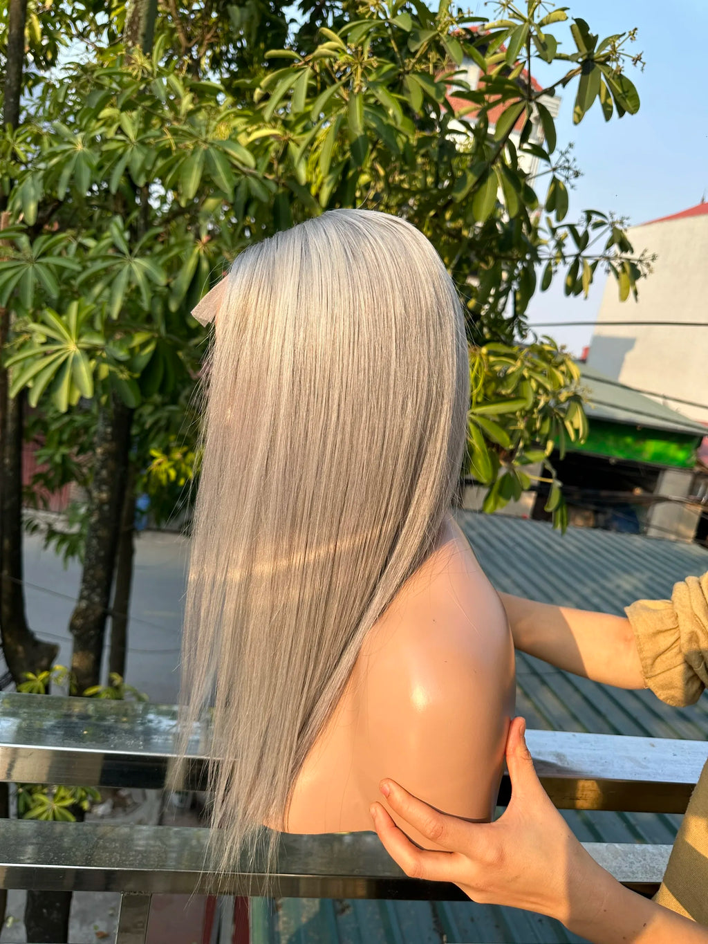 6 to 40 Inches Grey Silky Bone Straight Wig Vietnamese Super Double Drawn Human Hair Virgin Human Hair Extensions