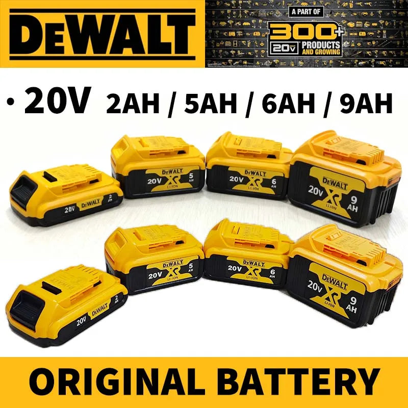 100% Genuine DEWALT 20V Max 2/5/6/9Ah Battery Charger Combo Li-Ion XR Series for Power Tools Battery DCB200,DCB202,DCB205,DCB206