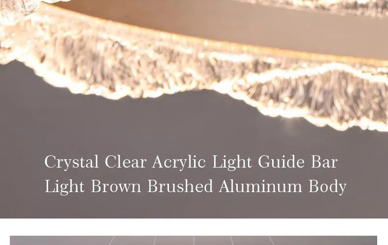 LED Luxury Pendant Light Living Dining Room Bedroom Modern Upscale Acrylic Texture Suspension Lamp Home Decoration