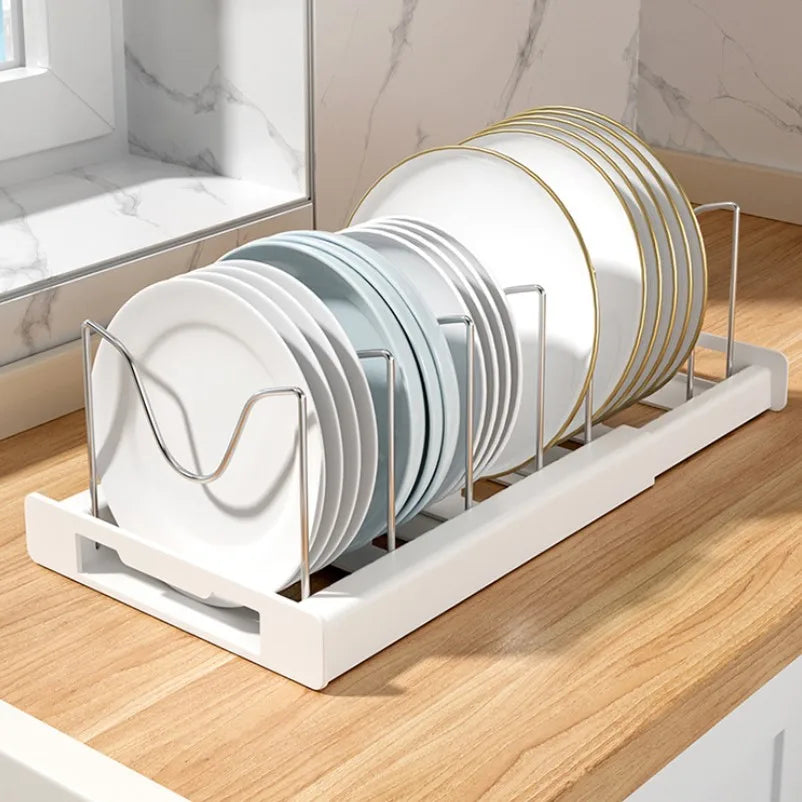 Expandable Kitchen Cabinet Pot Organizer - Adjustable Divider Rack, Multi-Use Storage Solution for Pots, Pans and Lids