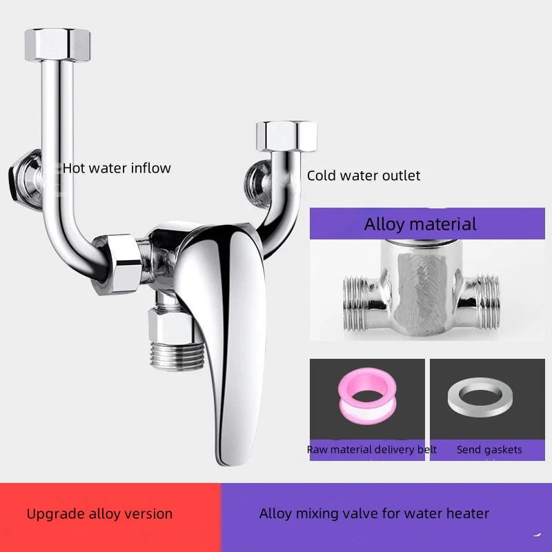 Stainless Steel Water Heater Mixing Valve Open Installation Hot and Cold Shower Switch U-type Valve 304 Mixing Valve