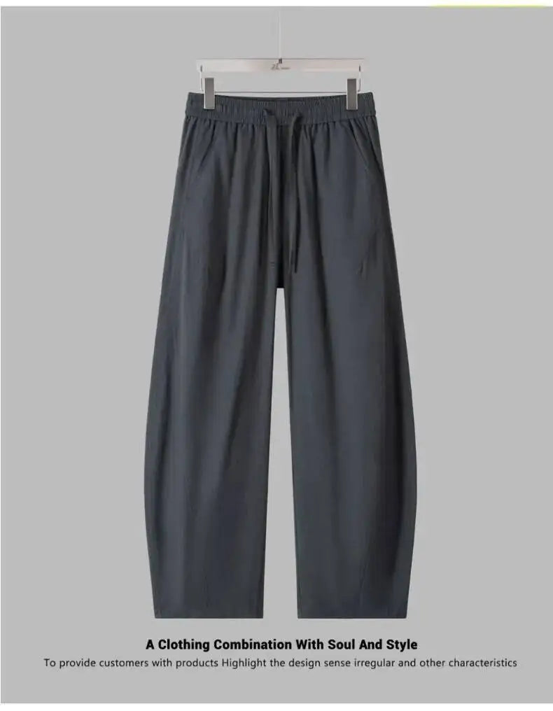 Spring/summer Japanese Retro Work Pants Men Women Breathable Loose Baggy Curved Pants Streetwear Cityboy Casual Balloon Pants