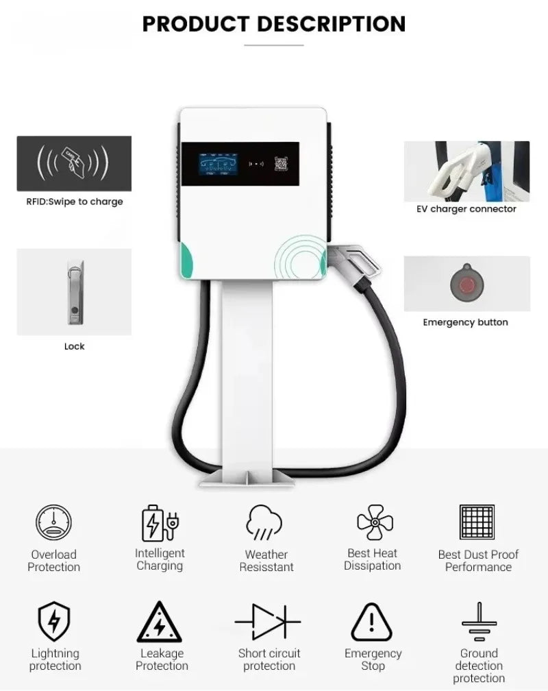 Smart DC Fast EV Charger 60KW-240KW Electric Vehicle Charging Station with Advanced Monitoring