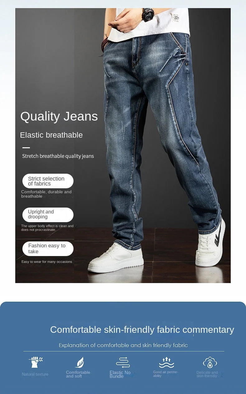 High Quality Summer Thin Denim Jeans Casual Full Length Pants Cargo Men's Clothing Jeans for Men Designer Streetwear Trousers