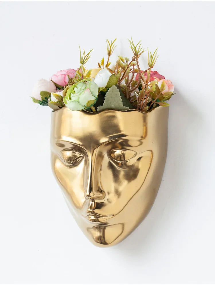 Silent Cheeks Ceramic Vase Creative Wall-mounted Plant Pots Table Decoration Flower Arrangement Floral Vase Room Aesthetic Decor